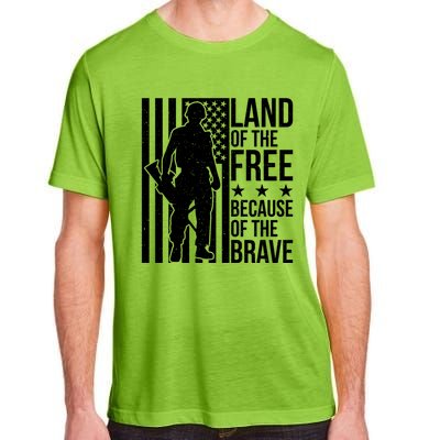 Land Of The Free Because Of The Brave Memorial Day Gift Adult ChromaSoft Performance T-Shirt