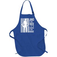 Land Of The Free Because Of The Brave Memorial Day Gift Full-Length Apron With Pockets