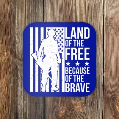 Land Of The Free Because Of The Brave Memorial Day Gift Coaster