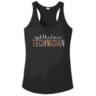 Leopard Ophthalmic Technician Appreciation Healthcare Worker Gift Ladies PosiCharge Competitor Racerback Tank