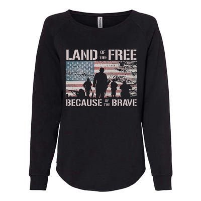 Land Of The Free Because Of The Brave Womens California Wash Sweatshirt