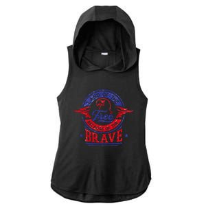 Land Of The Free Because Of The Brave Patriotic Military Gift Ladies PosiCharge Tri-Blend Wicking Draft Hoodie Tank