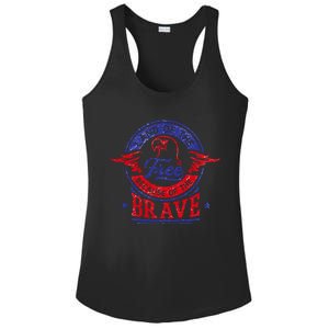 Land Of The Free Because Of The Brave Patriotic Military Gift Ladies PosiCharge Competitor Racerback Tank