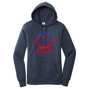 Land Of The Free Because Of The Brave Patriotic Military Gift Women's Pullover Hoodie