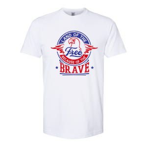 Land Of The Free Because Of The Brave Patriotic Military Gift Softstyle CVC T-Shirt