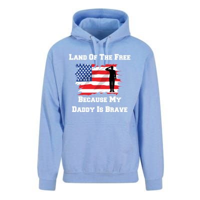 Land Of The Free Because My Daddy Is Brave Military Meaningful Gift Unisex Surf Hoodie