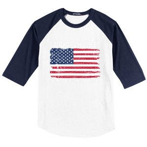 Land Of The Free Terms And Conditions Apply American Flag Funny Gift Baseball Sleeve Shirt