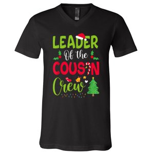 Leader of the Cousin Crew Christmas family Xmas V-Neck T-Shirt