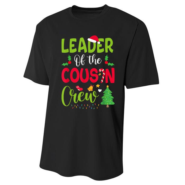 Leader of the Cousin Crew Christmas family Xmas Performance Sprint T-Shirt