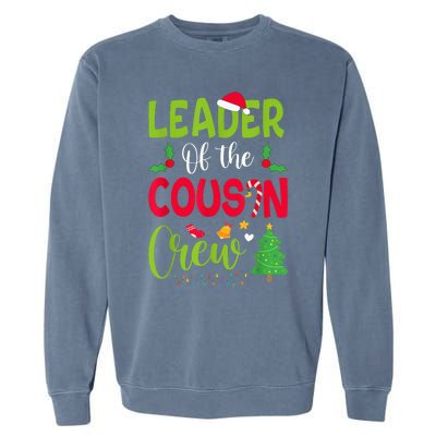 Leader of the Cousin Crew Christmas family Xmas Garment-Dyed Sweatshirt