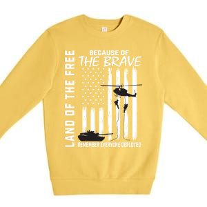 Land Of The Free Because Of The Brave Red Gift Friday Flag Gift Premium Crewneck Sweatshirt