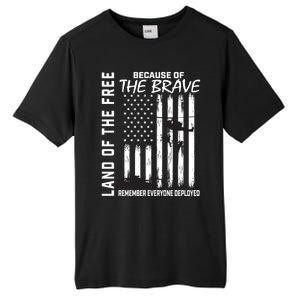 Land Of The Free Because Of The Brave Red Gift Friday Flag Gift Tall Fusion ChromaSoft Performance T-Shirt