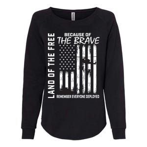 Land Of The Free Because Of The Brave Red Gift Friday Flag Gift Womens California Wash Sweatshirt