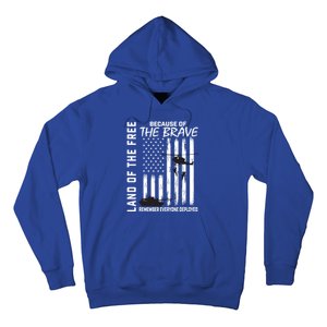 Land Of The Free Because Of The Brave Red Gift Friday Flag Gift Hoodie