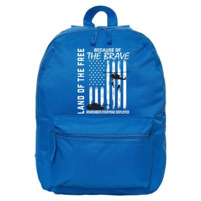 Land Of The Free Because Of The Brave Red Gift Friday Flag Gift 16 in Basic Backpack