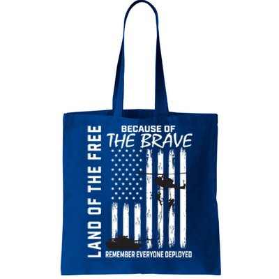 Land Of The Free Because Of The Brave Red Gift Friday Flag Gift Tote Bag