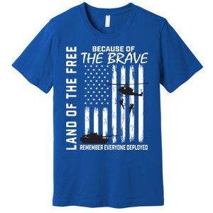 Land Of The Free Because Of The Brave Red Gift Friday Flag Gift Premium T-Shirt