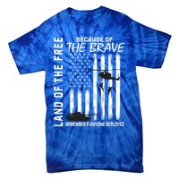 Land Of The Free Because Of The Brave Red Gift Friday Flag Gift Tie-Dye T-Shirt