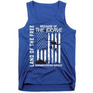 Land Of The Free Because Of The Brave Red Gift Friday Flag Gift Tank Top