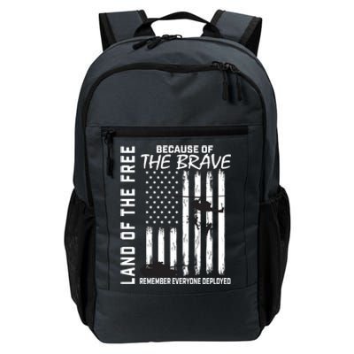 Land Of The Free Because Of The Brave Red Gift Friday Flag Gift Daily Commute Backpack