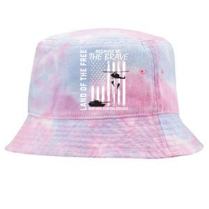 Land Of The Free Because Of The Brave Red Gift Friday Flag Gift Tie-Dyed Bucket Hat