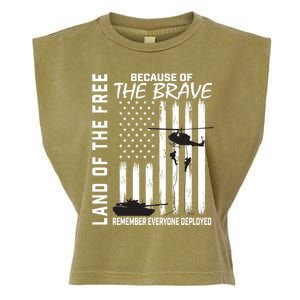 Land Of The Free Because Of The Brave Red Gift Friday Flag Gift Garment-Dyed Women's Muscle Tee