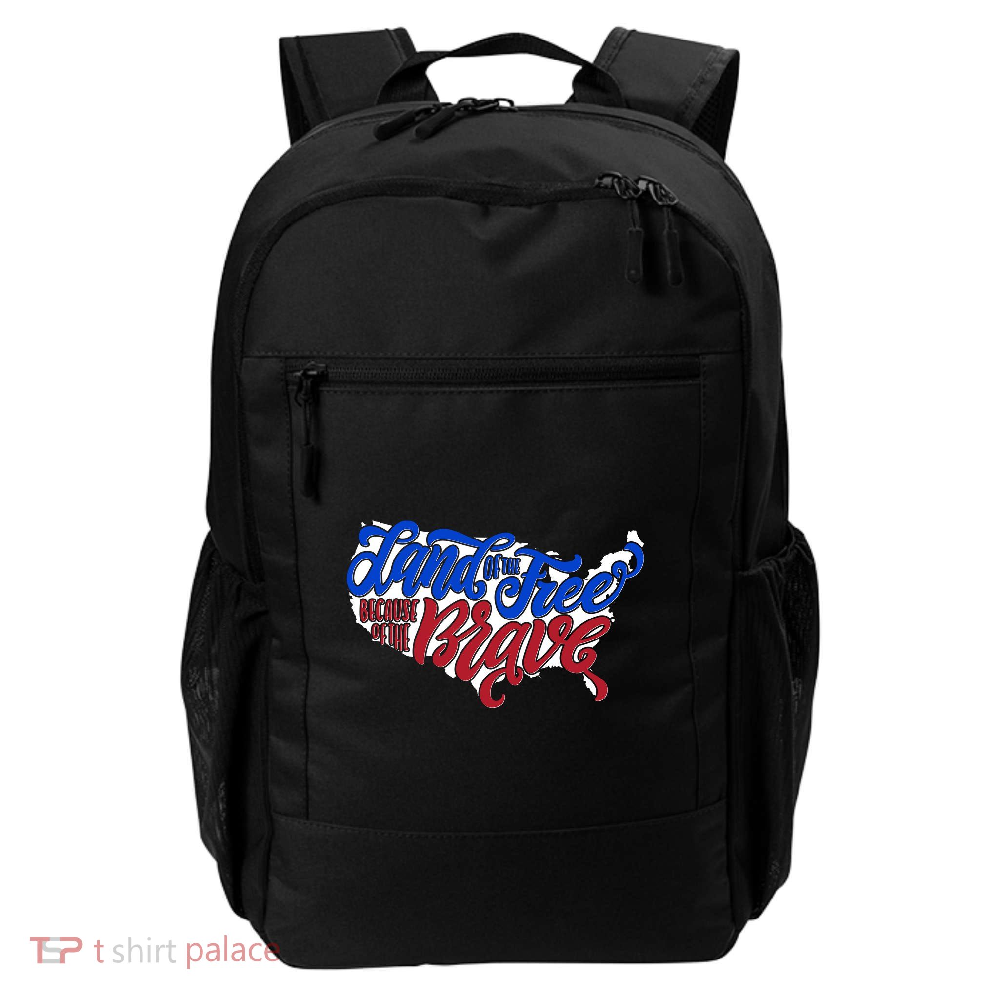 Land Of The Free Because Of The Brave USA America Backpack