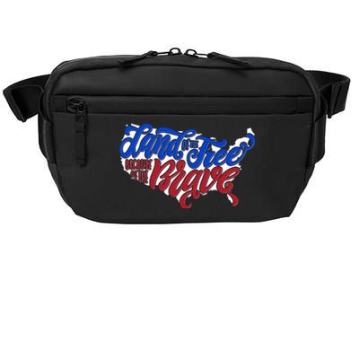 Land Of The Free Because Of The Brave USA America Crossbody Pack