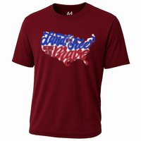 Land Of The Free Because Of The Brave USA America Cooling Performance Crew T-Shirt