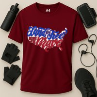 Land Of The Free Because Of The Brave USA America Cooling Performance Crew T-Shirt