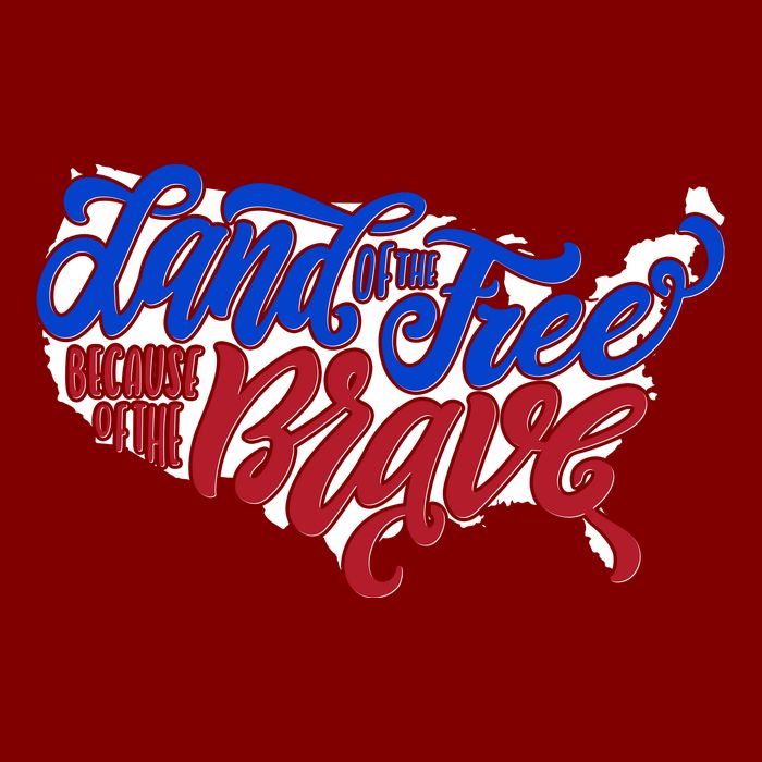 Land Of The Free Because Of The Brave USA America Cooling Performance Crew T-Shirt