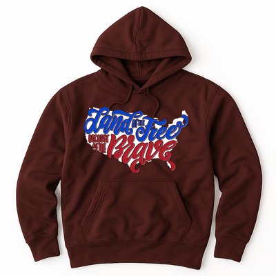 Land Of The Free Because Of The Brave USA America Hoodie