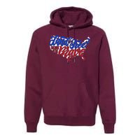 Land Of The Free Because Of The Brave USA America Premium Hoodie