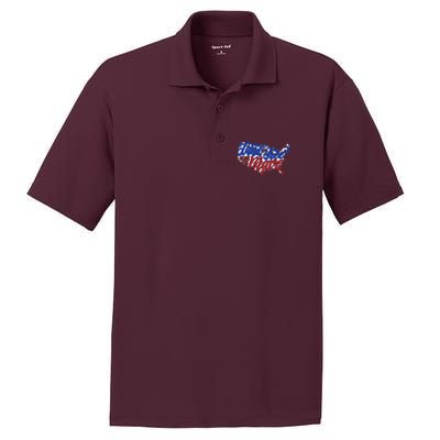 Land Of The Free Because Of The Brave USA America PosiCharge RacerMesh Polo