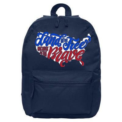 Land Of The Free Because Of The Brave USA America 16 in Basic Backpack