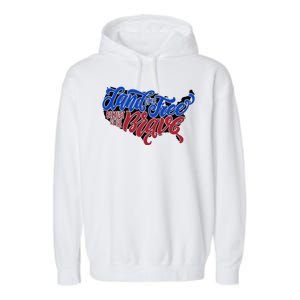 Land Of The Free Because Of The Brave USA America Garment-Dyed Fleece Hoodie