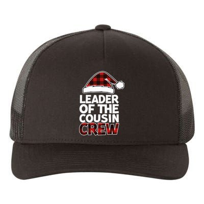 Leader of the Cousin Crew Christmas Buffalo Red Plaid Xmas Yupoong Adult 5-Panel Trucker Hat