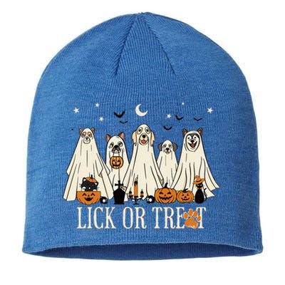 Lick Or Treat Funny Ghost Dog Cute Halloween Dog Lover Sustainable Beanie