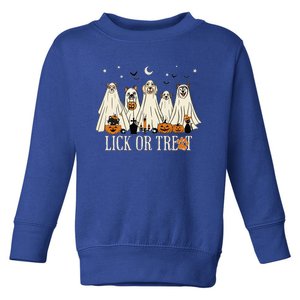 Lick Or Treat Funny Ghost Dog Cute Halloween Dog Lover Toddler Sweatshirt