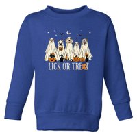 Lick Or Treat Funny Ghost Dog Cute Halloween Dog Lover Toddler Sweatshirt