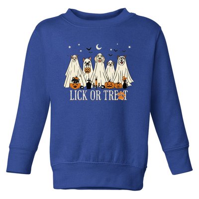 Lick Or Treat Funny Ghost Dog Cute Halloween Dog Lover Toddler Sweatshirt