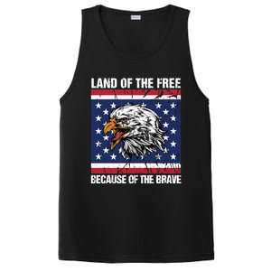 Land Of The Free Because Of The Brave Patriotic Gift PosiCharge Competitor Tank