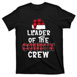 Leader Of The Cousin Crew Pajamas Funny Xmas Buffalo Plaid T-Shirt