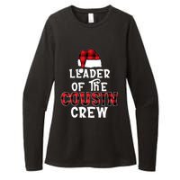 Leader Of The Cousin Crew Pajamas Funny Xmas Buffalo Plaid Womens CVC Long Sleeve Shirt