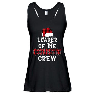 Leader Of The Cousin Crew Pajamas Funny Xmas Buffalo Plaid Ladies Essential Flowy Tank