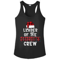 Leader Of The Cousin Crew Pajamas Funny Xmas Buffalo Plaid Ladies PosiCharge Competitor Racerback Tank