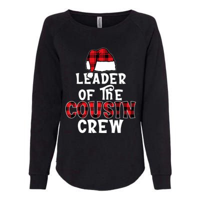 Leader Of The Cousin Crew Pajamas Funny Xmas Buffalo Plaid Womens California Wash Sweatshirt