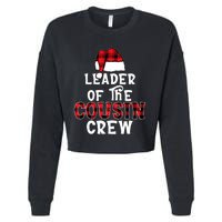 Leader Of The Cousin Crew Pajamas Funny Xmas Buffalo Plaid Cropped Pullover Crew