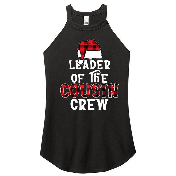 Leader Of The Cousin Crew Pajamas Funny Xmas Buffalo Plaid Women's Perfect Tri Rocker Tank