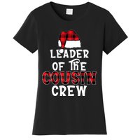 Leader Of The Cousin Crew Pajamas Funny Xmas Buffalo Plaid Women's T-Shirt